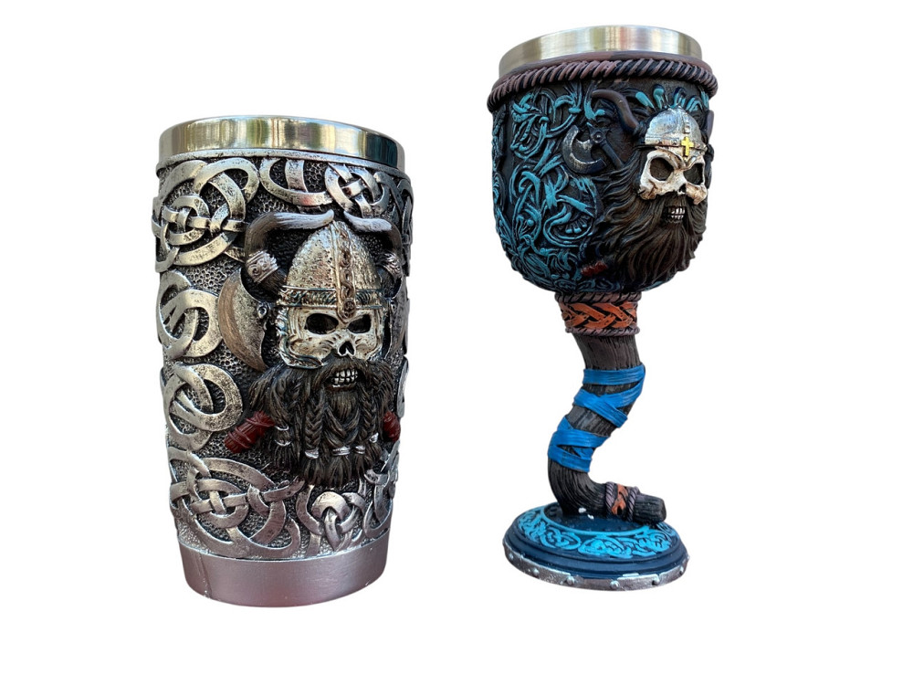 Подарочный набор Стакан и Бокал 3D Викинг Молот Тора Київ - зображення 2