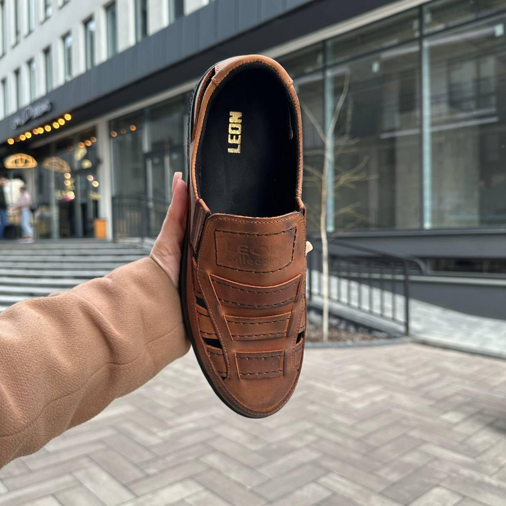 Мужские кожаные летние туфли Leon Brown Київ - зображення 5