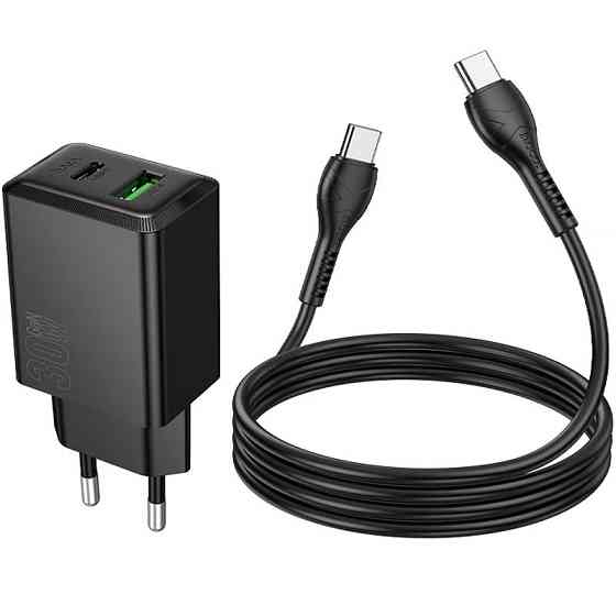 СЗУ Hoco N71 Nuevo PD30W+QC3.0 (1USB-A/1C)  + кабель Type-C to Type-C Херсон