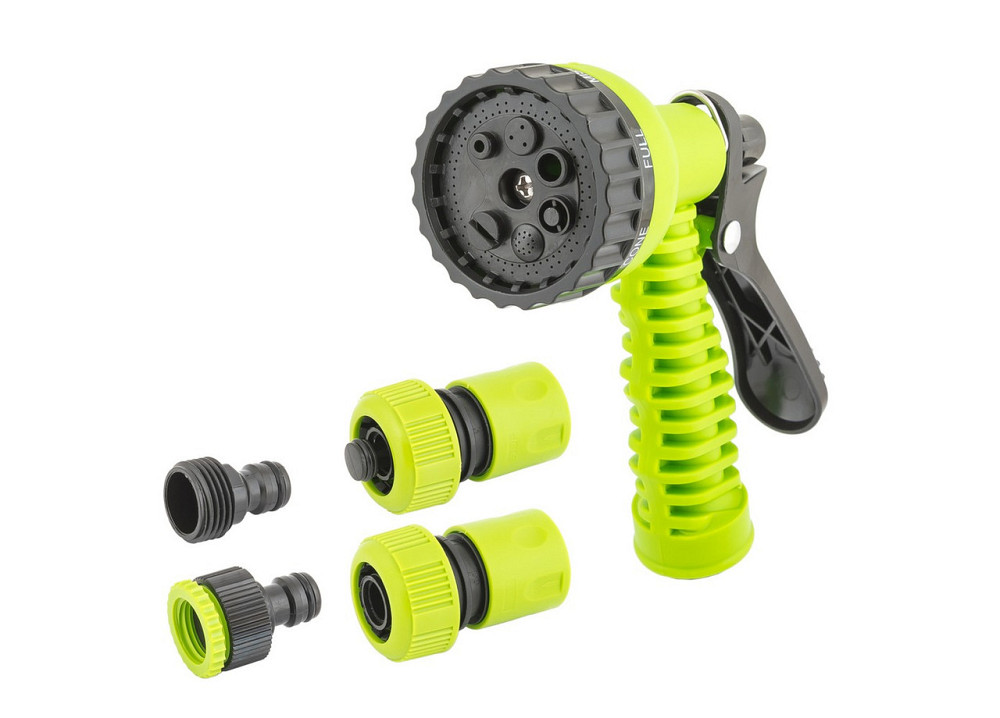 Набор для полива MASTERTOOL DEW LINE 4 шт (пистолет 7 режимов/адаптер ½" ВР-¾" ВР/коннектор ¾"/конне Харків - зображення 1