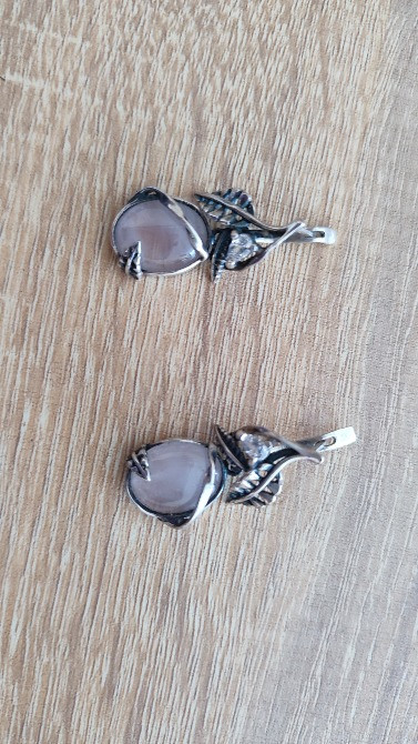 Срібний комплект з рожевим кварцем та опалом Киев - изображение 8