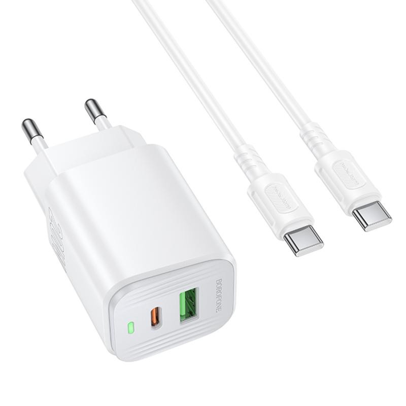 СЗУ Borofone BAS83A Star PD20W+QC3.0 (1USB-A/1C) + кабель Type-C to Type-C Херсон - изображение 1
