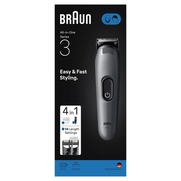 Машинка для стрижки волос Braun All-in-One Series 3 AIO3500 2 Вт серый Київ - зображення 3