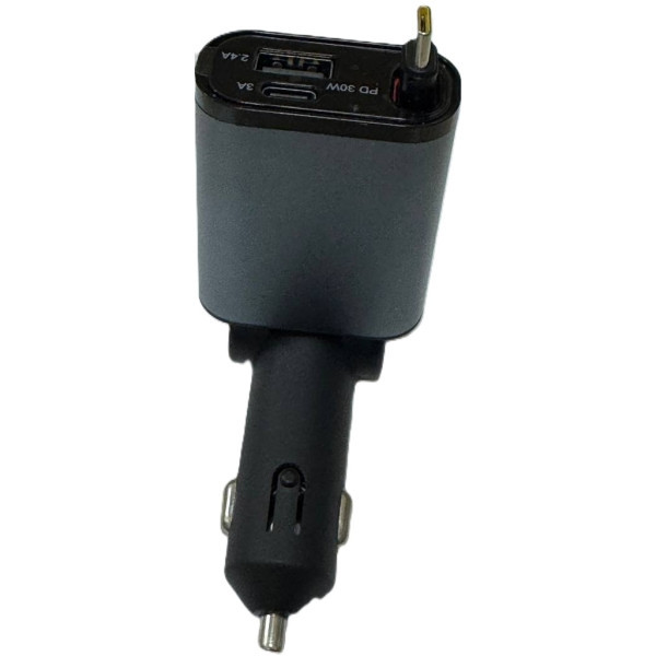 Автомобільний зарядний пристрій DM PT-47 USB+2xType-C 50W Black Харків - зображення 2