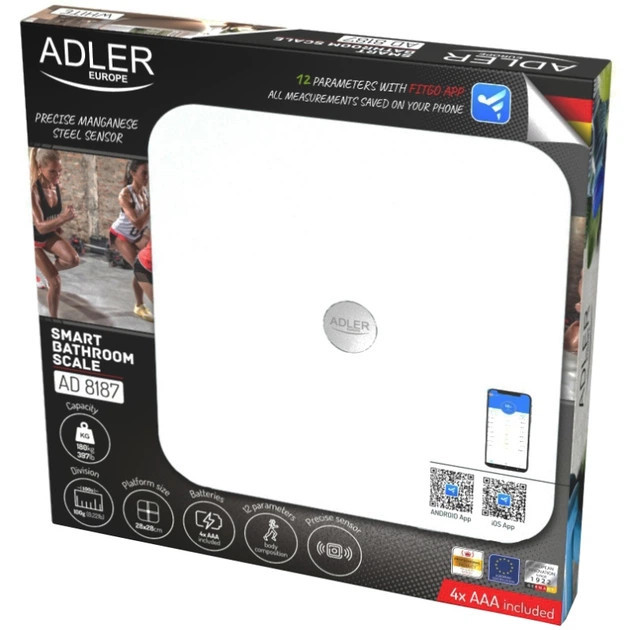 Весы напольные Adler Smart AD 8187 white 180 кг белые Киев - изображение 3