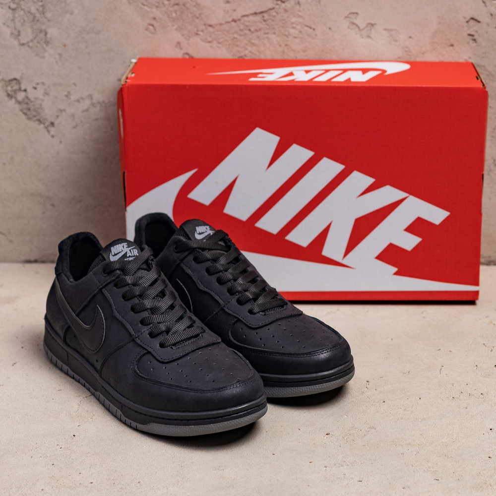 Мужские кожаные кроссовки  AIR Black Киев - изображение 7