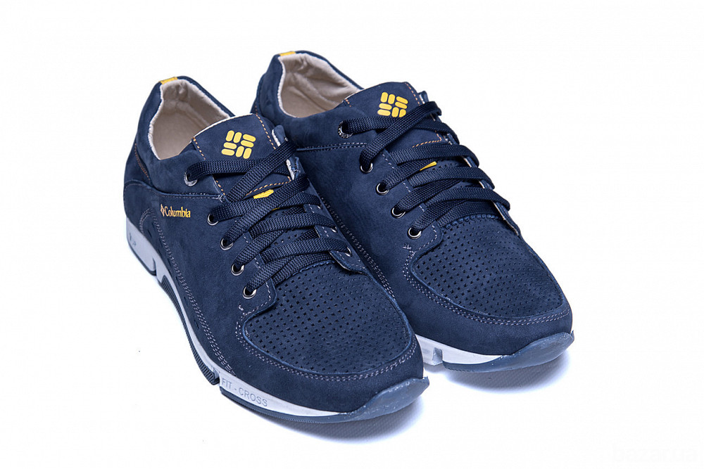 Мужские кожаные летние кроссовки, перфорация Colum Blue Киев - изображение 3