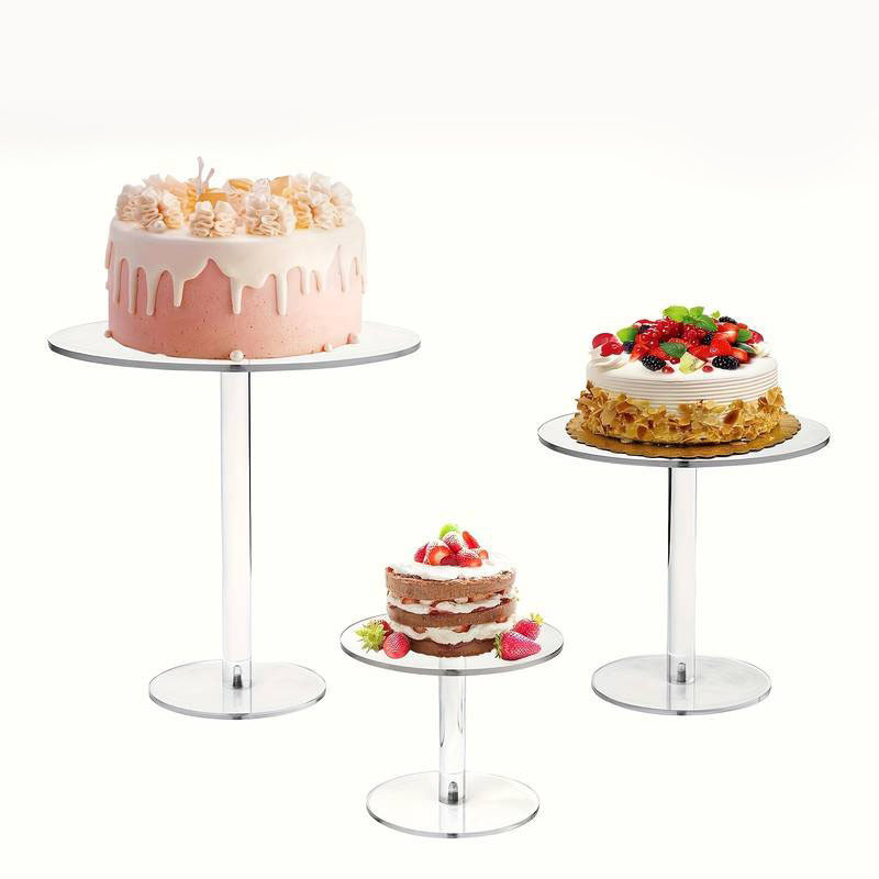 Подставки акриловые Leeseph для торта, десертов и закусок 3шт прозрачные Одесса - изображение 1