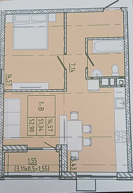 продажа 2-к квартира Одесса, Приморский, 52028 $ Одеса - зображення 6