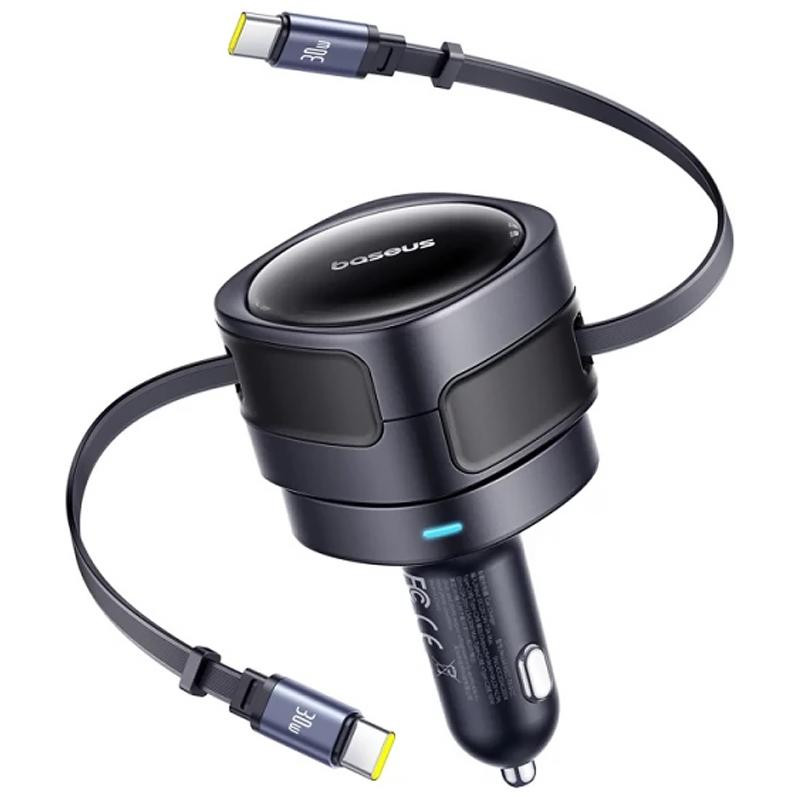 АЗУ Baseus Enjoyment Max PD60W with retractable cable (2USB-C) (C00035507121) Херсон - зображення 1