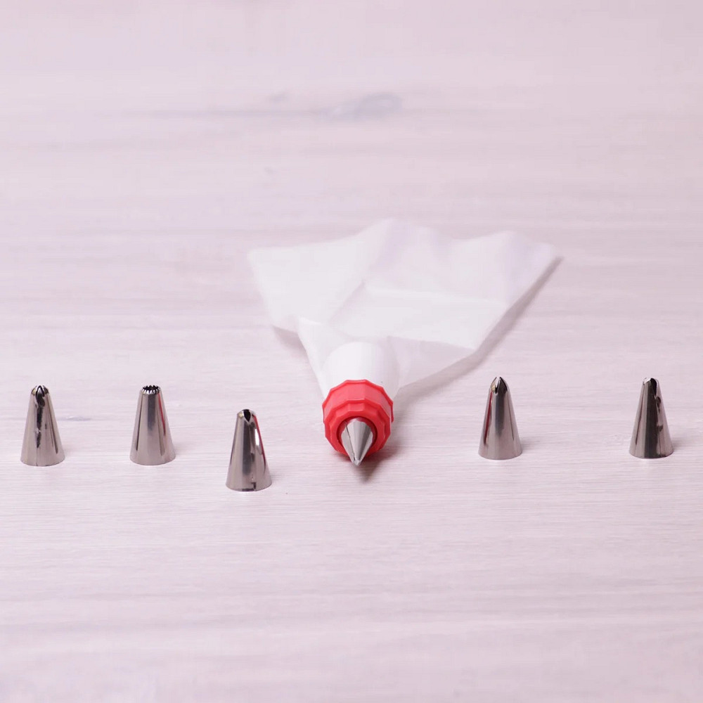 Кондитерский мешок Kamille с переходником и 6 стальными насадками Одесса - изображение 4