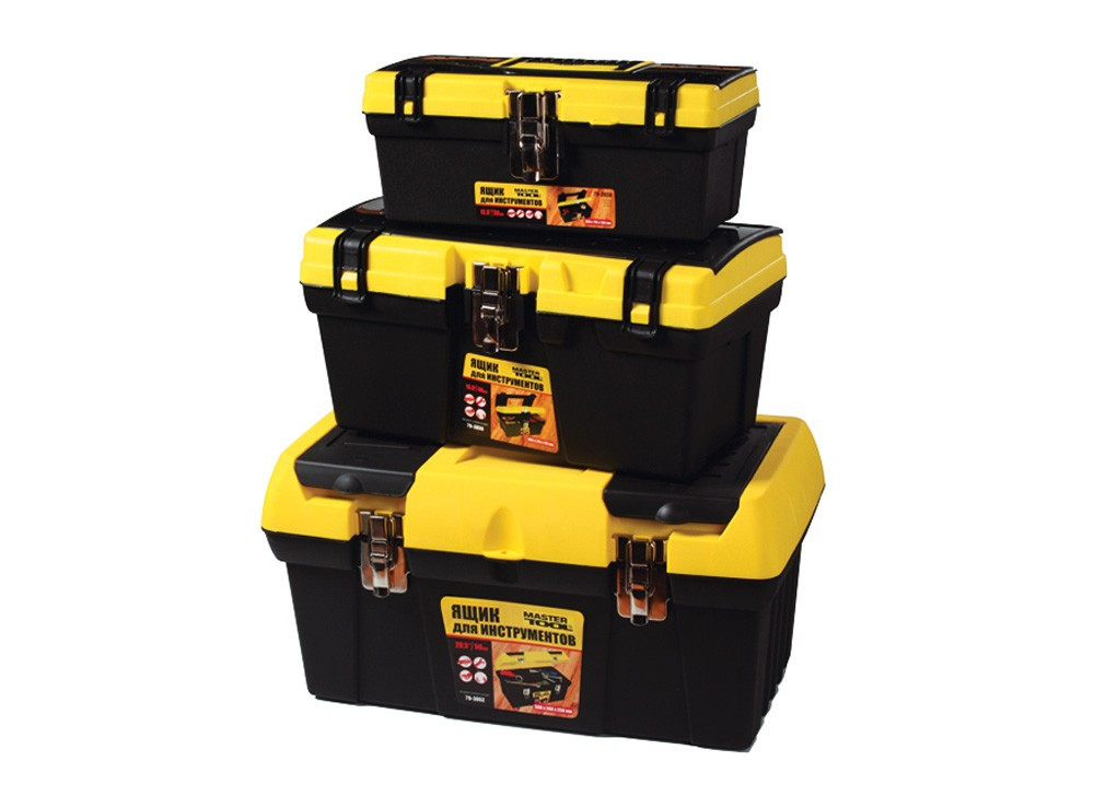 Ящики для инструментов MASTERTOOL комплект 3 шт с металлическими замками органайзеры 12.5"/16"/19" ( Харків - зображення 1