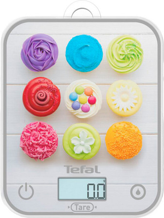 Весы кухонные Tefal Optiss Cake Pops BC50D4V0 5 кг серебристые Київ - зображення 1