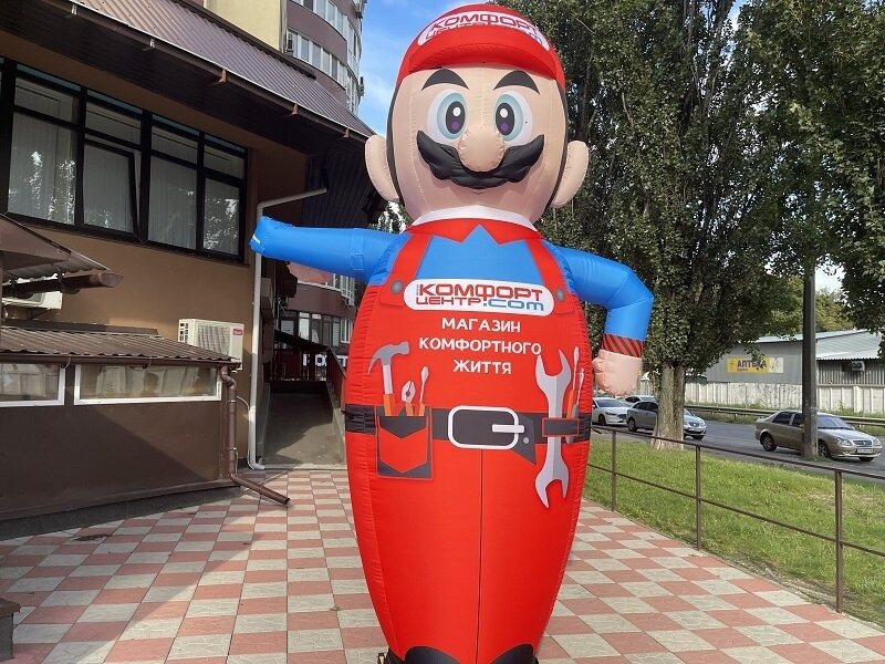 Рукомах повар. Надувной Марио. Надувная реклама с подсветкой Київ - зображення 9