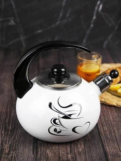 Чайник із свистком Kamille KM-1036 2.5 л білий Київ - зображення 1