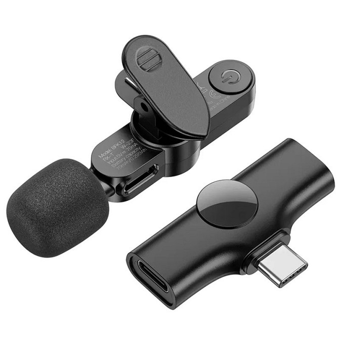 Петличный беспроводной микрофон Borofone BFK12 Trophy lavalier Lightning/Type-C Херсон - изображение 11