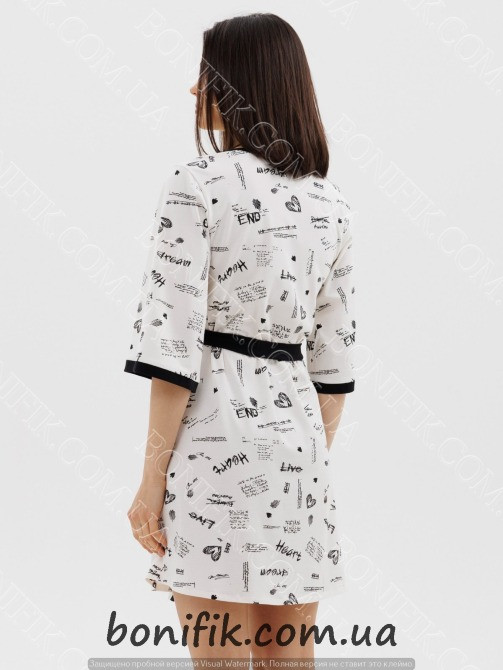 Женский домашний халат с рисунком "Dreamy Hearts" (16801) (арт. 1770) Кривий Ріг - зображення 3