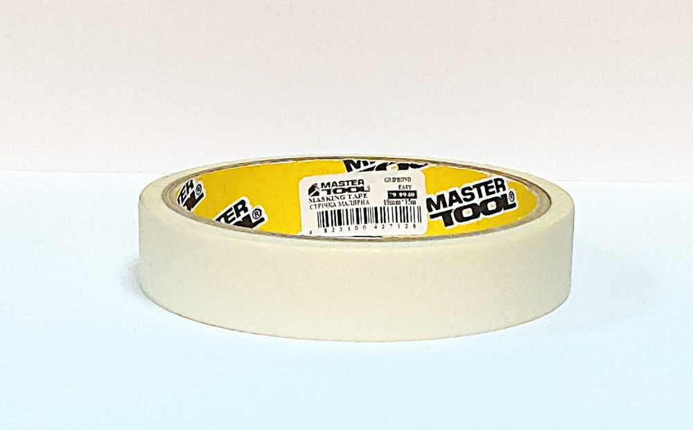 Лента малярная универсальная MASTERTOOL GripBond Easy 19 мм×15 м белая 79-9940 Харьков - изображение 1