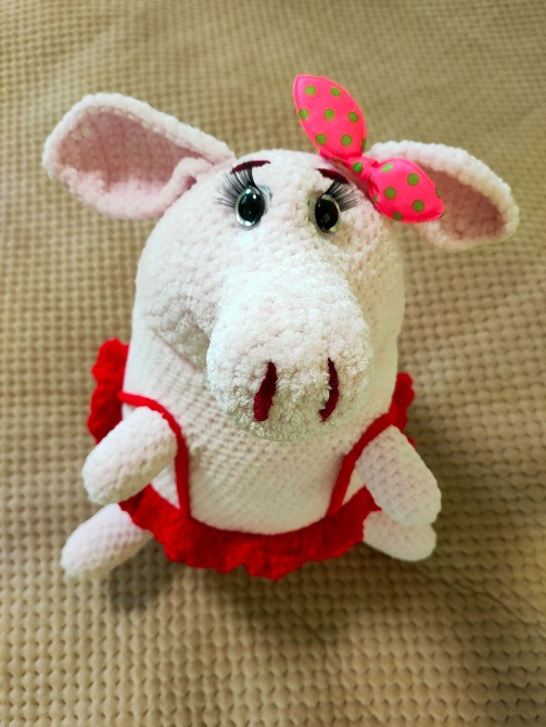 Іграшка м'яка в'язана рожева свинка поросятко ручна робота подарунок Нововолинськ - зображення 2