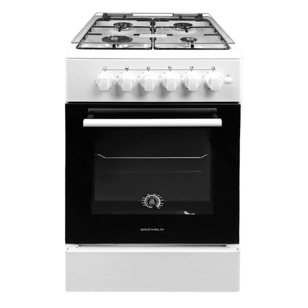 Газовая плита Grunhelm G4FG6612W-0 60 см белая Київ - зображення 2