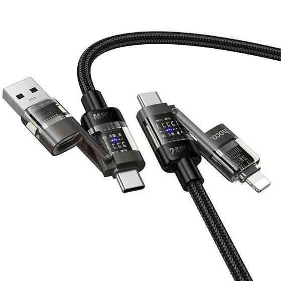 Дата кабель Hoco U151 Goldsmith 4in1 Type-C to USB/Type-C to Lightning 240W (1.2m) Херсон