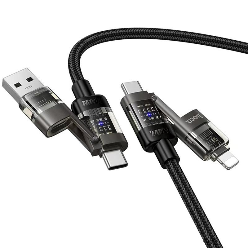Дата кабель Hoco U151 Goldsmith 4in1 Type-C to USB/Type-C to Lightning 240W (1.2m) Херсон - изображение 2