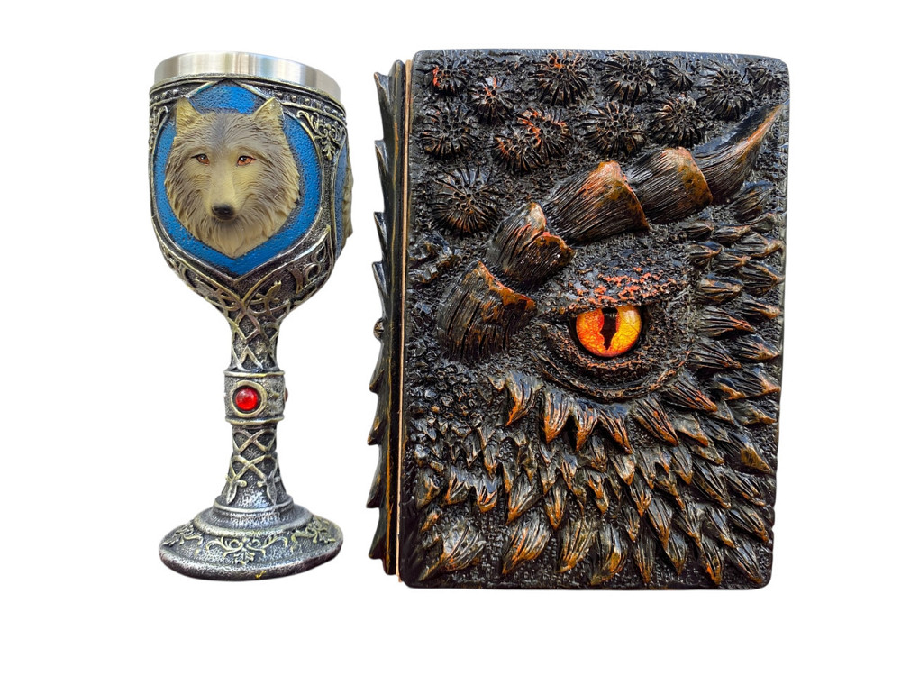 Подарочный набор Бокал 3 Волка и Блокнот 3 «Жар Сердца Дракона» Київ - зображення 1