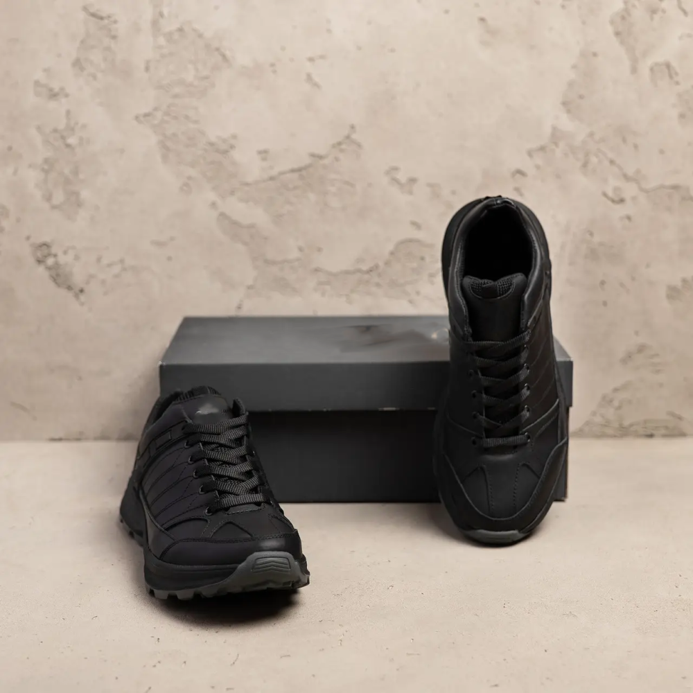 Мужские кожаные кроссовки Clasic Black Київ - зображення 7