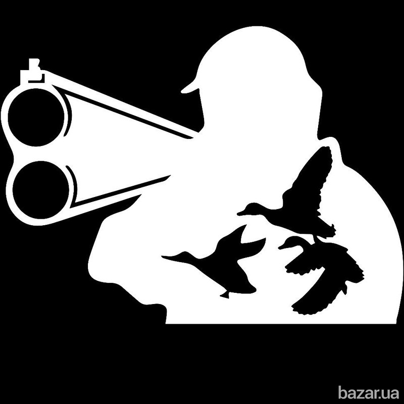 Наклейка на авто или мото Охотник Белая светоотражающая Борисполь - изображение 7