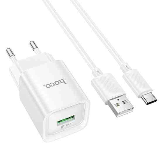 Уценка СЗУ Hoco C145A Charm QC3.0 18W (1USB-A) + кабель USB to Type-C Херсон