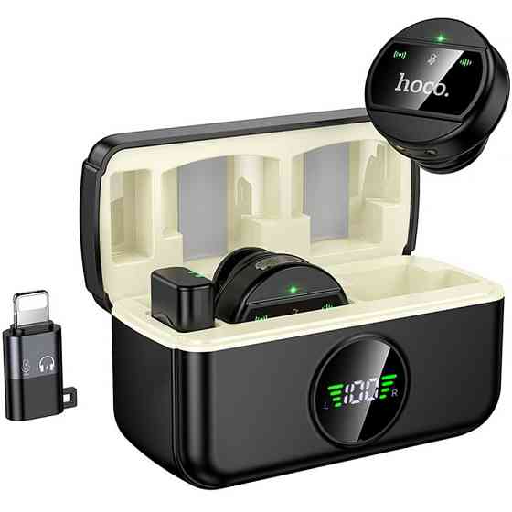 Петличный беспроводной микрофон Hoco L22 Bright 2in1 (Lightning/Type-C) Херсон