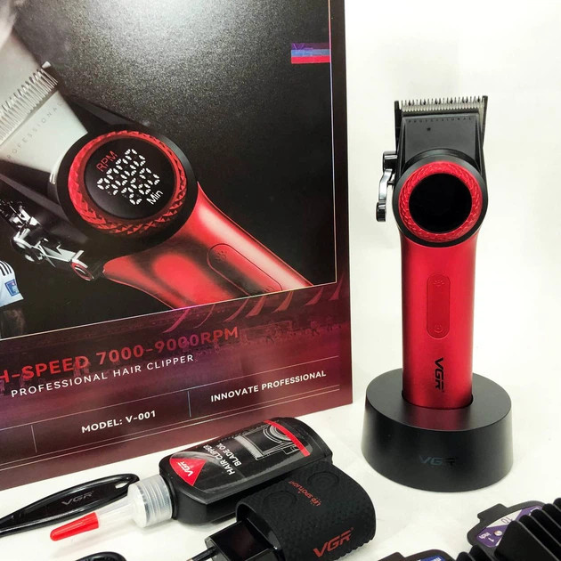 Машинка для стрижки аккумуляторная VGR V-001 RED 10 Вт красная Киев - изображение 8