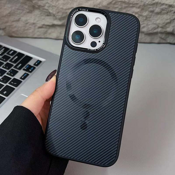 Чехол TPU+PC Carbon Mirage with MagSafe для Apple iPhone 14 Pro Max (6.7") Херсон - зображення 2