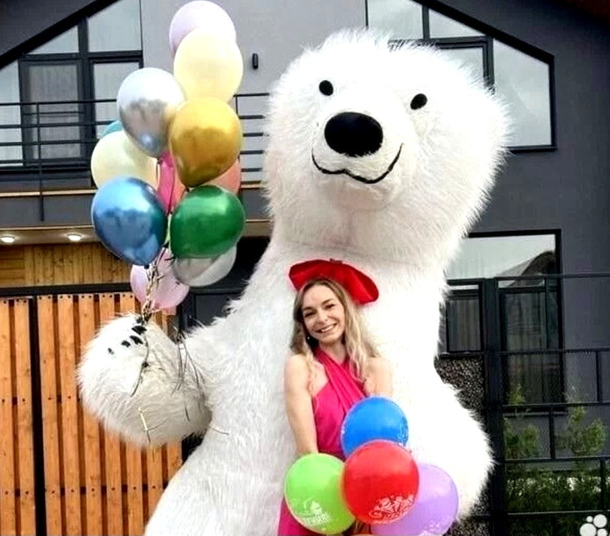 Белый медведь Чернигов поздравление мишка аниматор Чернігів - зображення 4