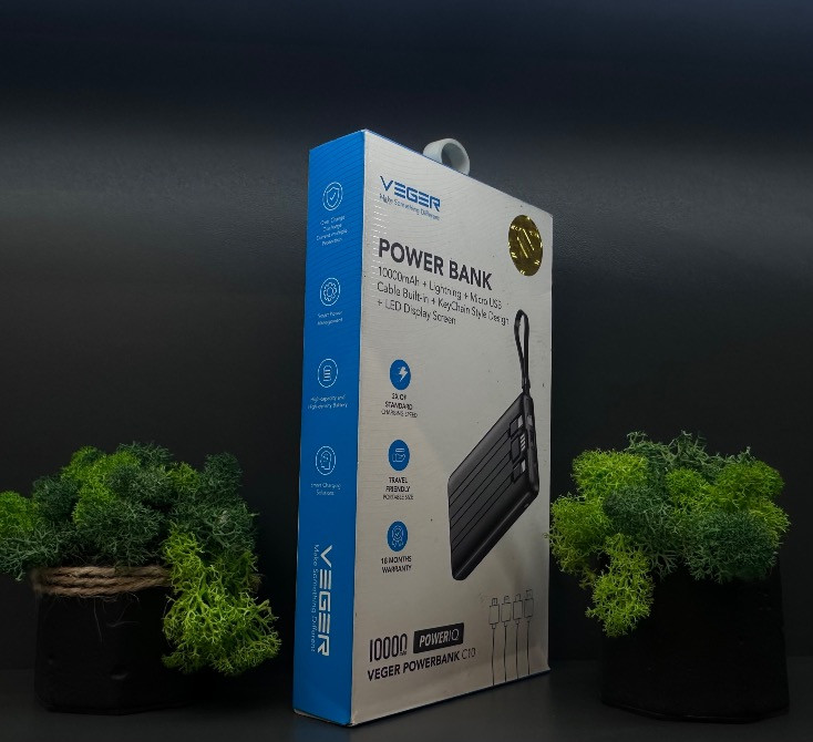 Powerbank Veger C10 10000 mAh | Швидка зарядка | Компактний Чернівці - зображення 4