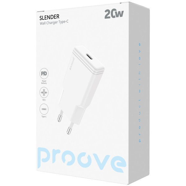 Мережевий зарядний пристрій Proove Slender 20W Type-C White (WCSS20010002) (Код товару:41196) Харків - зображення 5