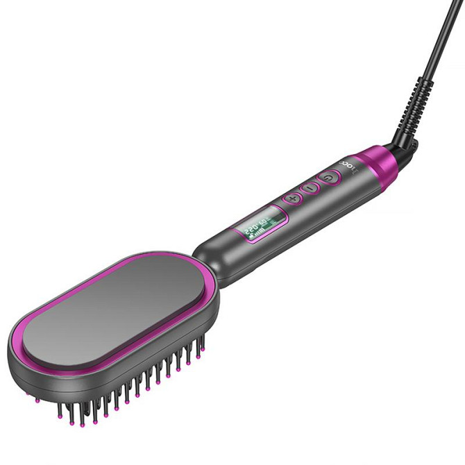 Расческа-выпрямитель Hoco HP44 Electric straightening hair comb with digital display Херсон - изображение 1