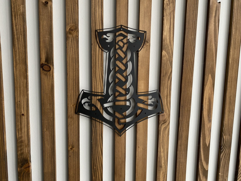 Настенный декор панно картина лофт из металла Молот Тора Киев - изображение 5