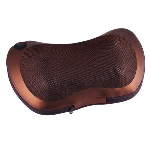 Массажная подушка инфракрасный роликовый массажер для шеи и спины Massage Pillow 19125 коричневая Киев - изображение 4
