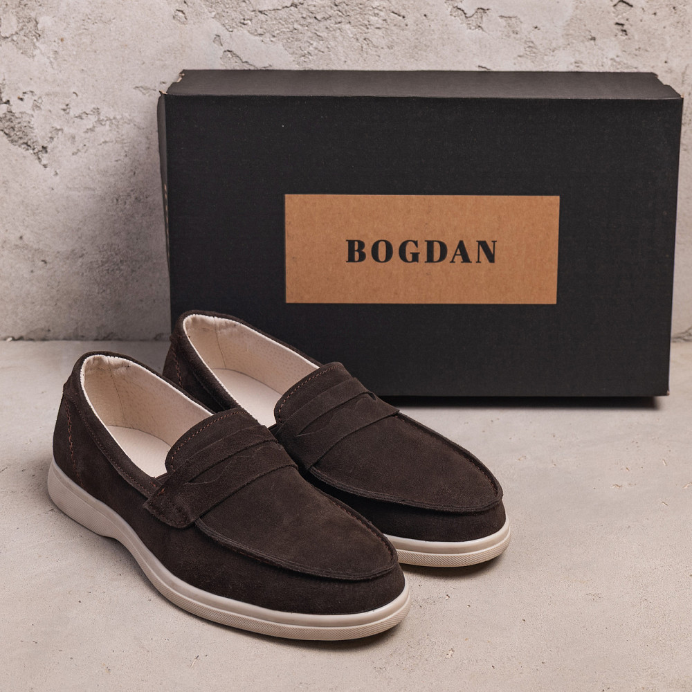 Мужские кожаные лоферы Dark Chocolate Київ - зображення 7