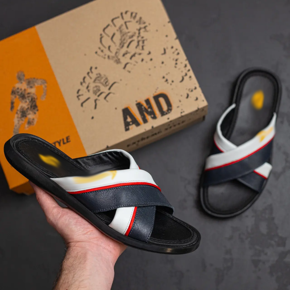 Мужские кожаные  летние шлепанцы-сланцы Київ - зображення 8