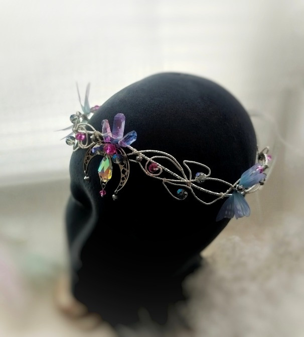 Легенда діадема тіара обруч оберіг на чоло фентезі казкова прикраса кварц місяць Луцк - изображение 5