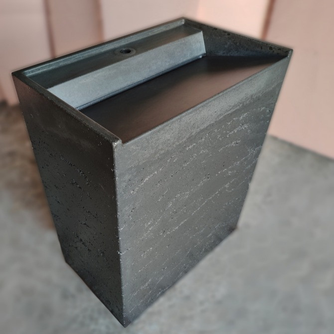 Умывальник из бетона самостоятельно стоящий тумба щелевой Одеса - зображення 7