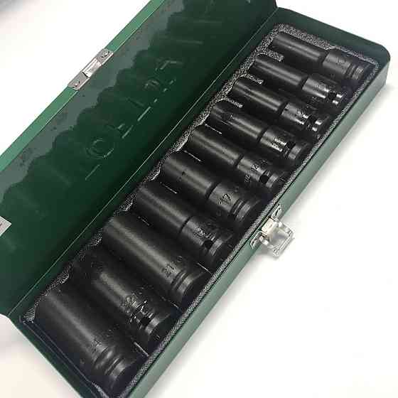 Набор длинных торцевых головок ударных TOPTUL 1/2" 10-24мм 10ед. GDAD1002 Харьков