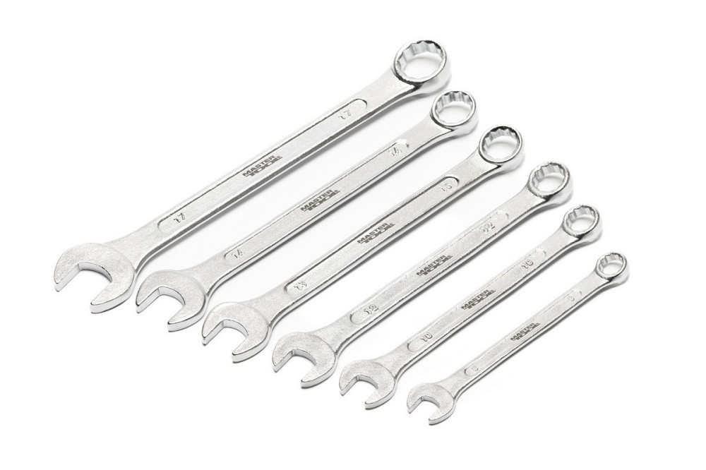 Ключи комбинированные MASTERTOOL MATT FINISH набор 6 шт (8/10/12/13/14/17 мм) CrV standard 71-9106 Харьков - изображение 3