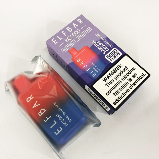 • Сакура-Виноград • Електрона сигарета Elfbar BC 5000 тяг, 5% Київ - зображення 3