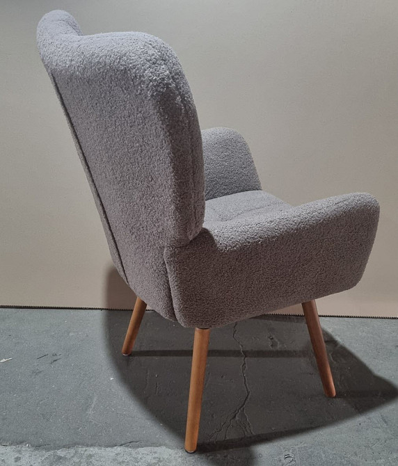 Крісло Флор тканина сіра букле тедді Дніпро - зображення 5