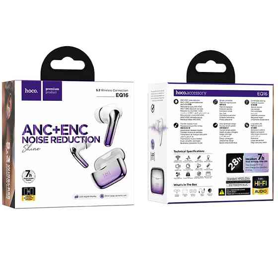Беспроводные TWS наушники Hoco EQ16 Shine ANC+ENC Херсон