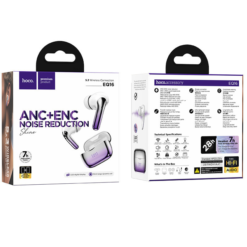 Беспроводные TWS наушники Hoco EQ16 Shine ANC+ENC Херсон - изображение 2