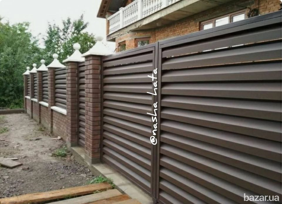 Забор,огорожа,металевій паркан жалюзі купити,ворота откатные,калітка брама,хвіртка.Ціни виробника Львов - изображение 8